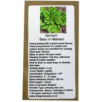 6 Degrees East Heirloom Veg Seeds - Spinach - Matador